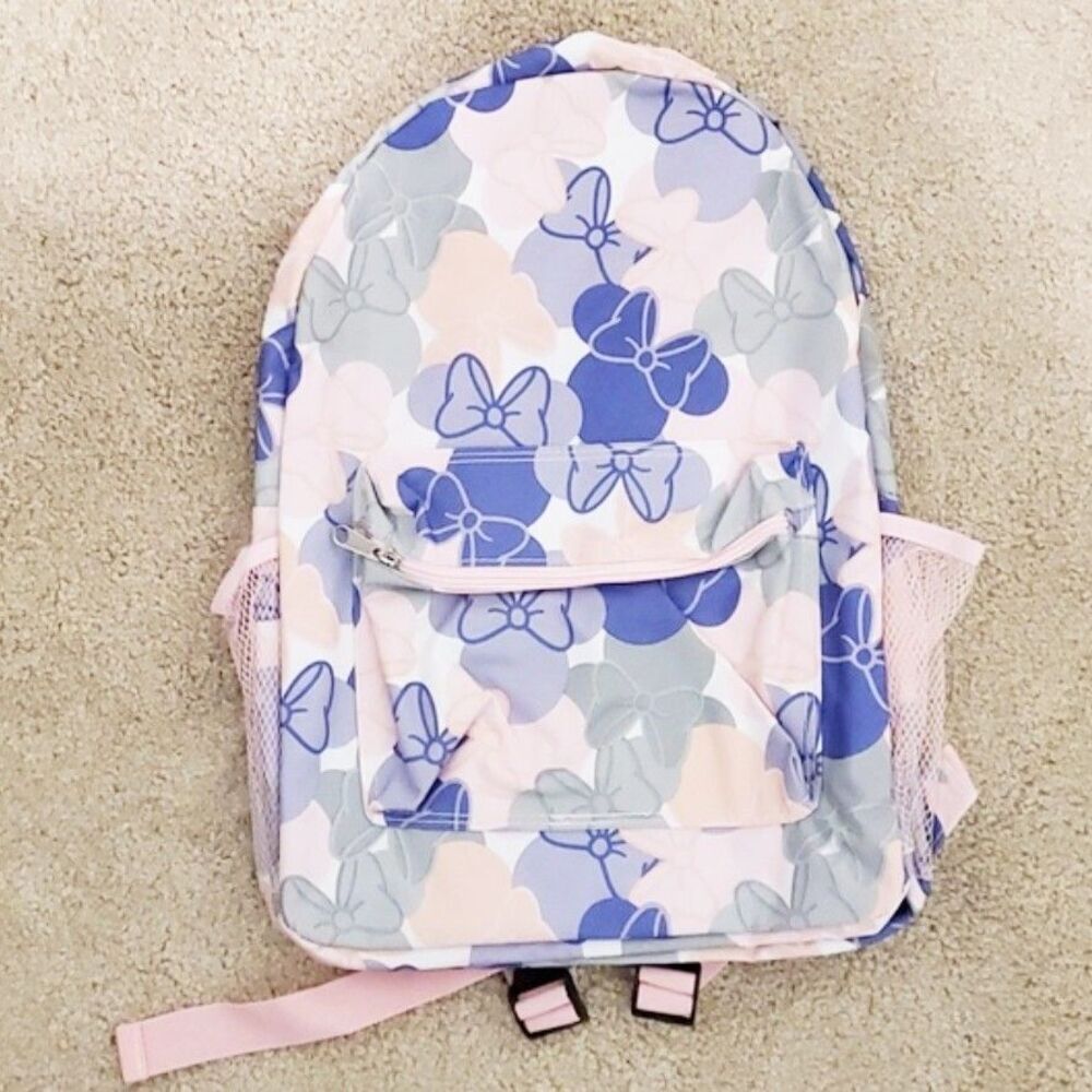 Disney Parks Minnie Mouse Bow Backpack Pastel Pink Purple Vacay WDW NWT - Picture 2 of 3